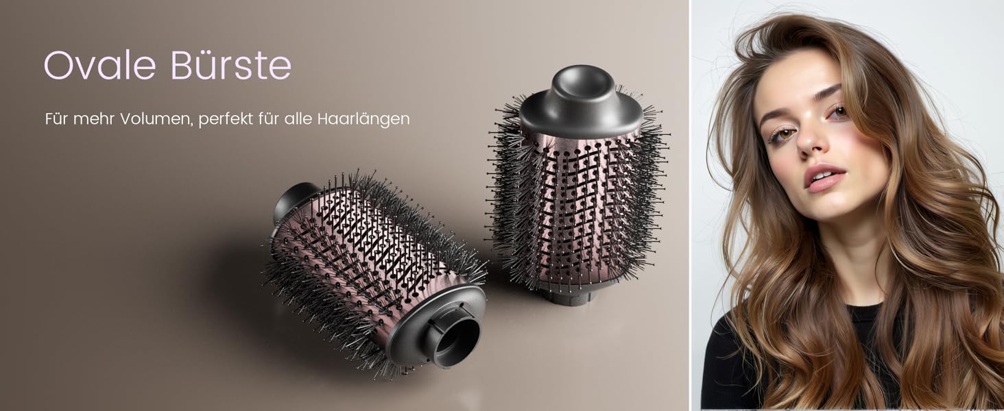 Airstyler 6-в-1: Фен-щітка, локони, об'єм, випрямлення, сушка волосся (Rose Gold)