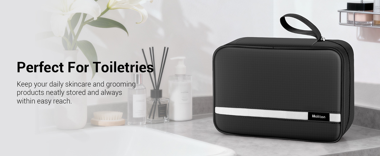 Чоловіча/жіноча косметичка Maliton для подорожей з 4 відділеннями (водостійка, компактна)