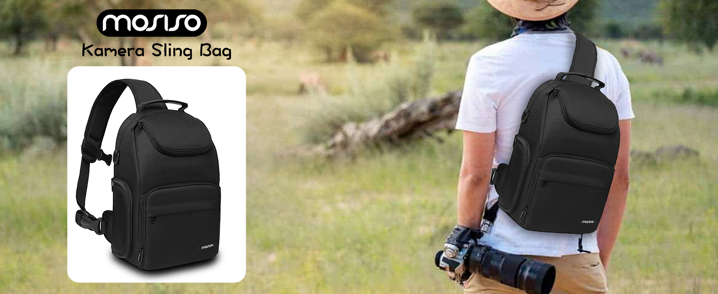 Сумка для камери MOSISO: Crossbody Sling Rucksack для фотографів Canon, Nikon, Sony (з тримачем для штатива)