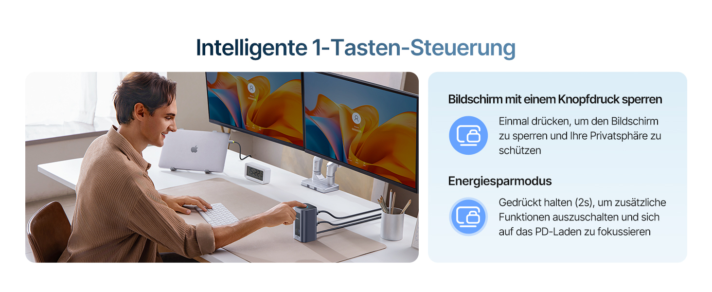 Базаус Док-станція USB-C 12-в-1, сумісна з Dell/HP/Lenovo/Asus/Acer/Mac, 2 монітори 4K HDMI, 10Gbps USB-C/A, 100W PD, Gigabit Ethernet