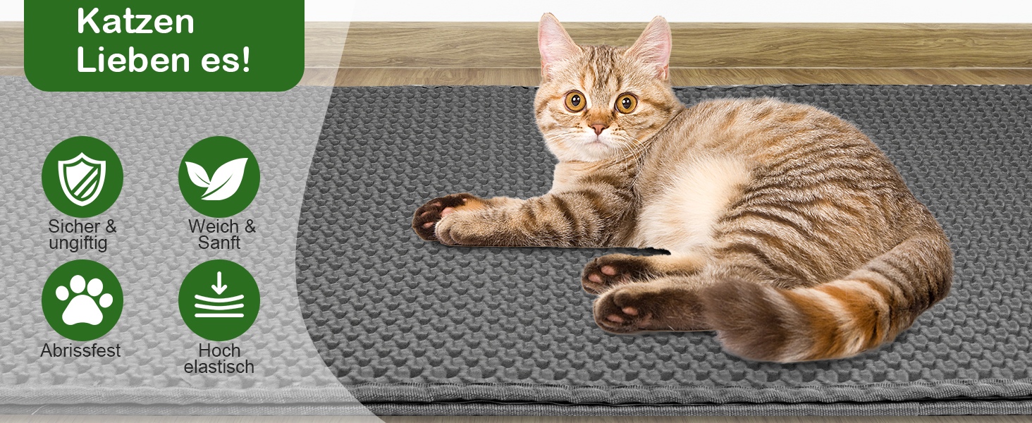 Килимок під лоток для котів 90x60 см XXL, EVA, двошаровий, вологостійкий, сірий