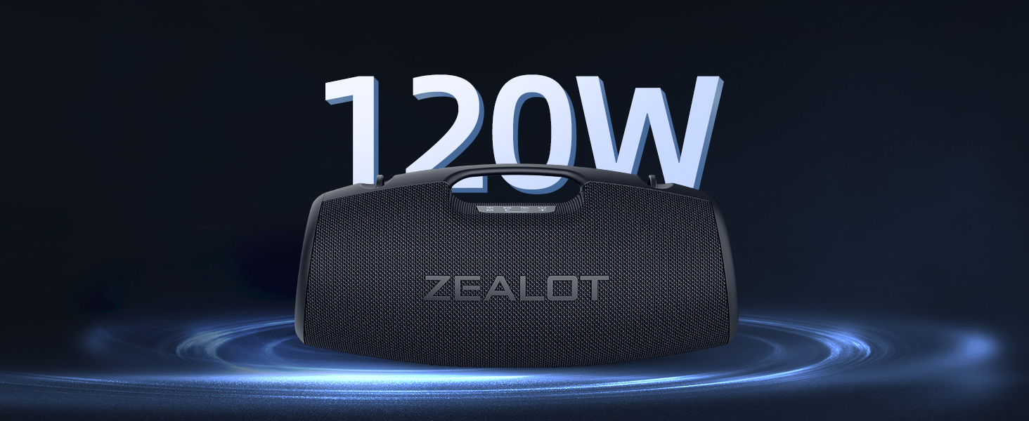 ZEALOT Bluetooth колонка 120W: Водонепроникна портативна колонка з басами, підсвіткою для пляжу, кемпінгу, подарунок