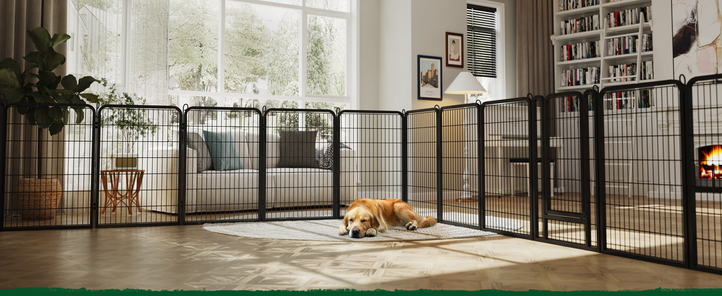 Yaheetech 100cm Foldable Dog Playpen - 6 Panel, Freestanding Kennel for Dogs - Indoor & Outdoor Use, Tool-Free Assembly
