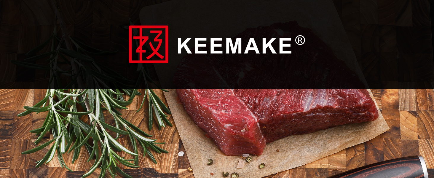 KEEMAKE Ніж кухарський 20 см, професійний ніж з високоякісної нержавіючої сталі, ніж для м'яса з ергономічною ручкою
