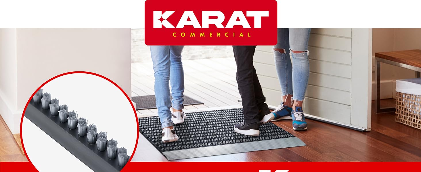 Килимок для вхідних дверей Floordirekt Power Brush 40 x 60 см, сірий — грязезахисний килимок для вулиці та приміщення