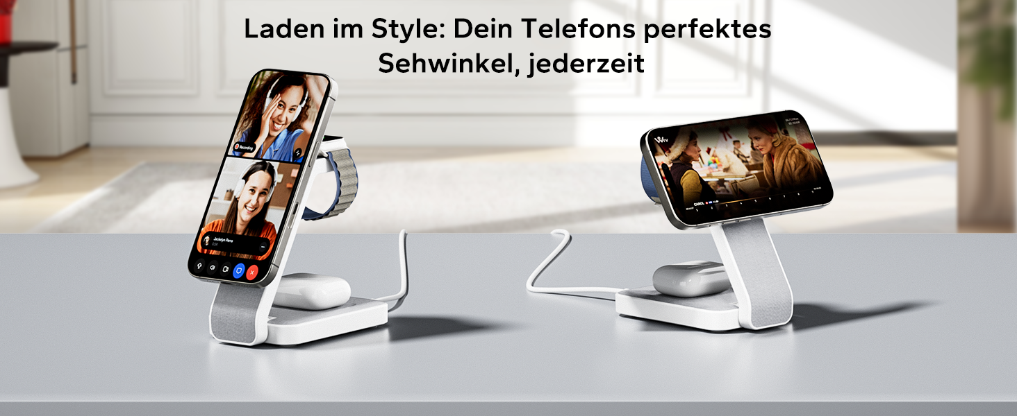 Зарядна станція MagSafe 3 в 1 для Apple Watch та iPhone (біла)