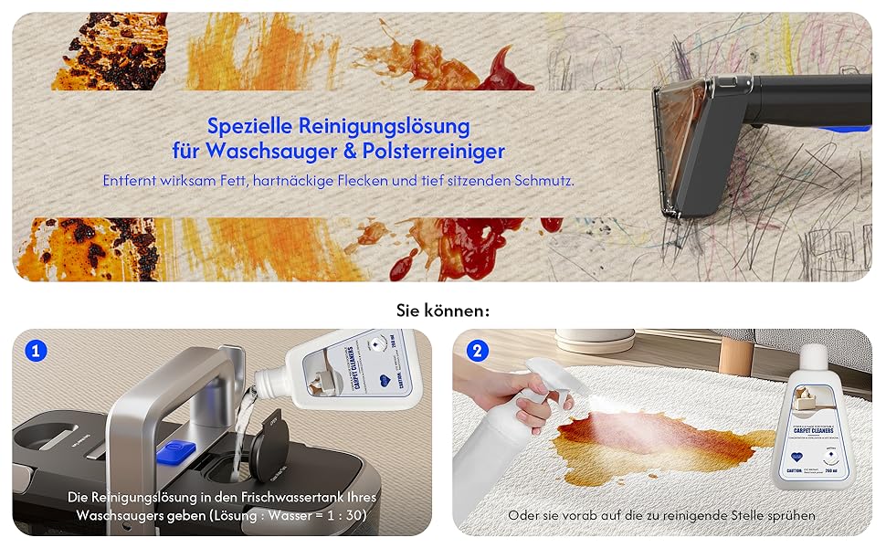 B Fluffy N6 Kit: Миючий пилосос 3-в-1 для м'яких меблів, килимів та диванів. Комплект з миючим засобом. Потужність 600W, 18kPa, 2.3L+1.2L резервуари.