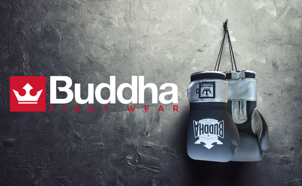Buddha Fight Wear Luzbel Boxing Gloves - Muay Thai & Kickboxing - 12oz Blue - Premium Leather & Odor-Resistant Interior