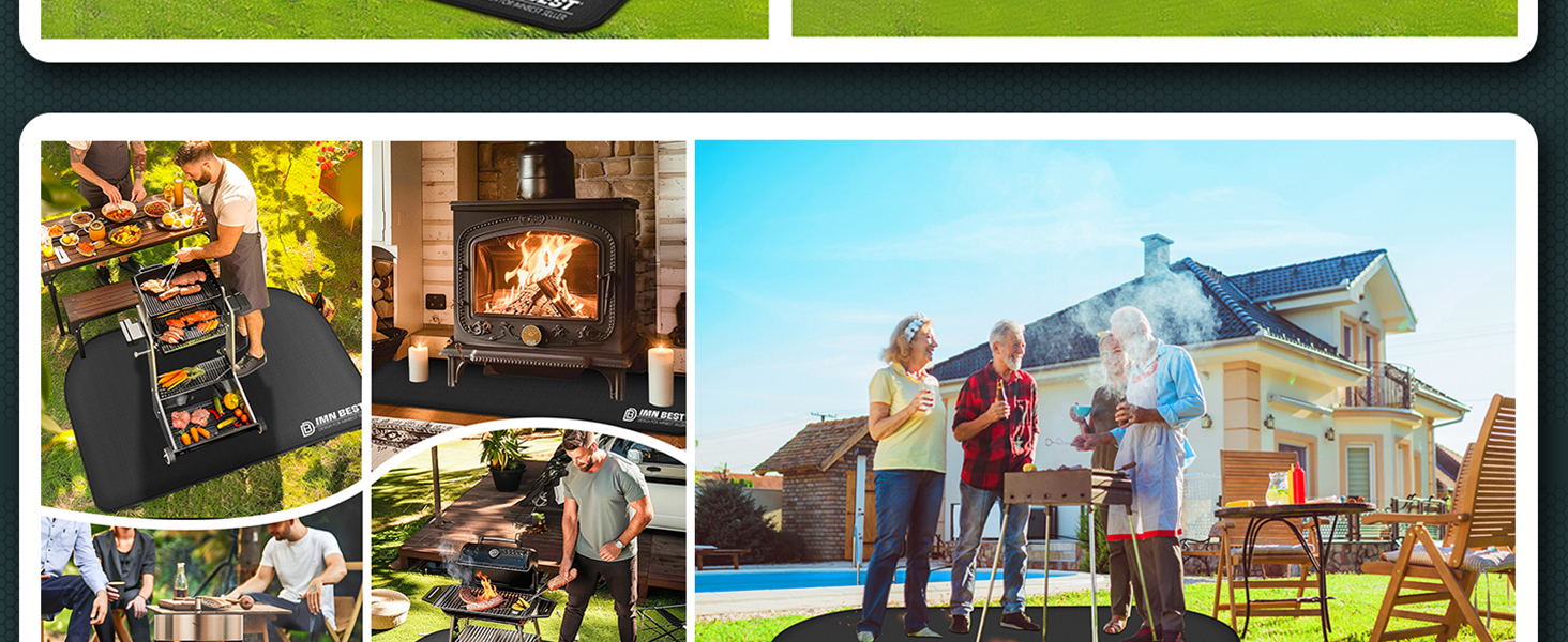 Стійка до вогню килимок для гриля, складана захисна підстилка для BBQ, силіконовий килимок з скловолокна, водонепроникний, 150x100 см