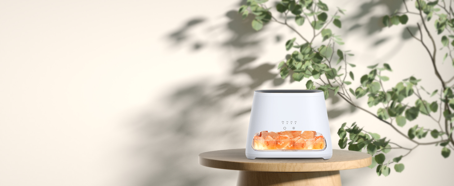 SALKING Аромадифузор 2-в-1 з підсвічуванням, ефект полум'я, для ефірних олій, 150 мл (білий)