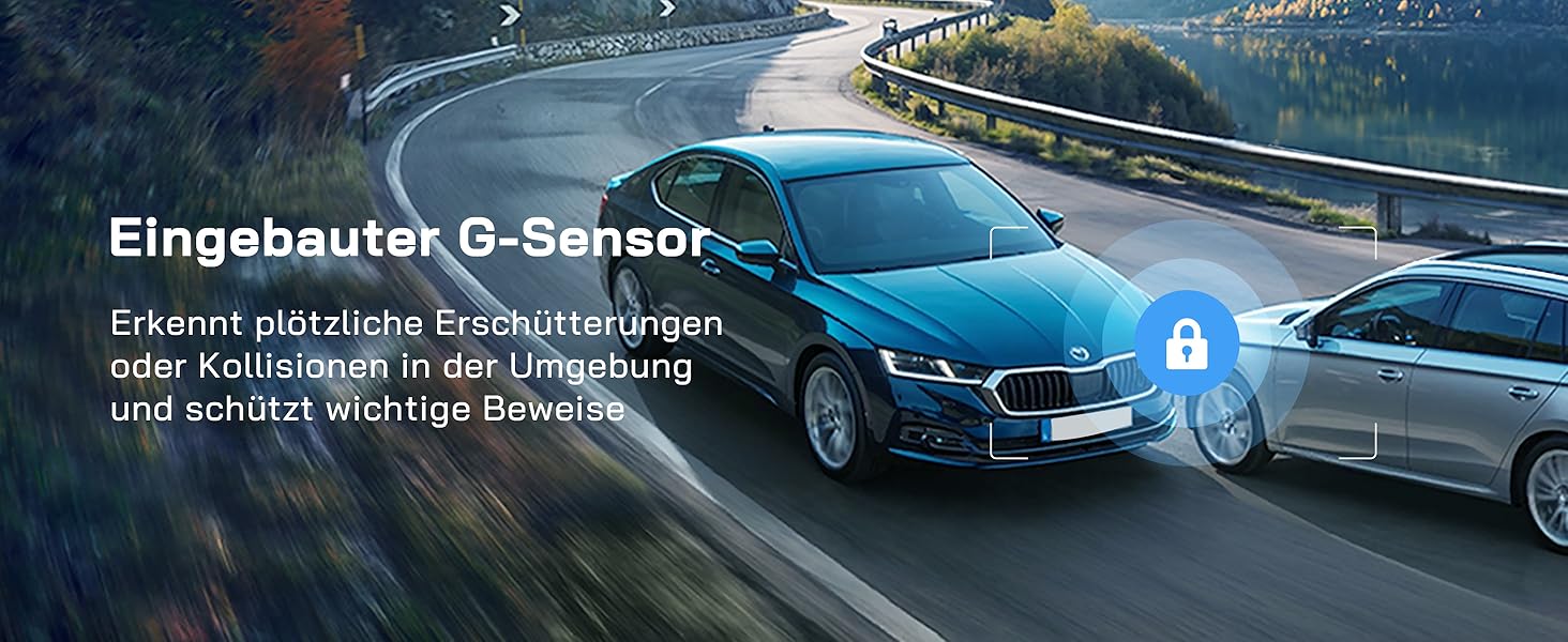 WOLFANG Dashcam: Автомобільна камера 2.5K+1080P з відеореєстратором, нічне бачення, 170° кут огляду, WDR, паркувальний режим, G-сенсор, циклічна запис, внутрішня камера, 32GB SD-карта