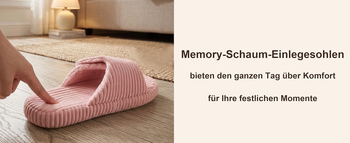Жіночі домашні капці з відкритим носком з велюру з ефектом пам'яті Memory Foam, бежеві, розмір 39/40 EU