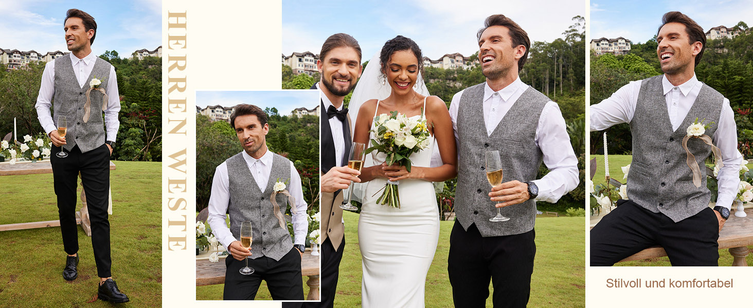 Жилет чоловічий COOFANDY, коричневий, для вечірок, ділових зустрічей та святкування, модель V-подібного вирізу