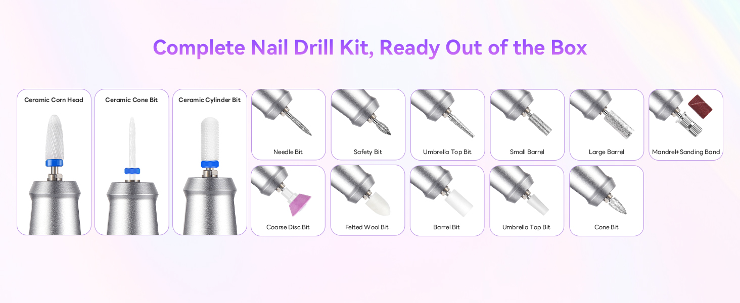 SAVILAND Професійний фрезер для нігтів 40000 об/хв: електрична машинка для манікюру з алмазним покриттям, акумулятор 4000 mAh, для товстих акрилових нігтів