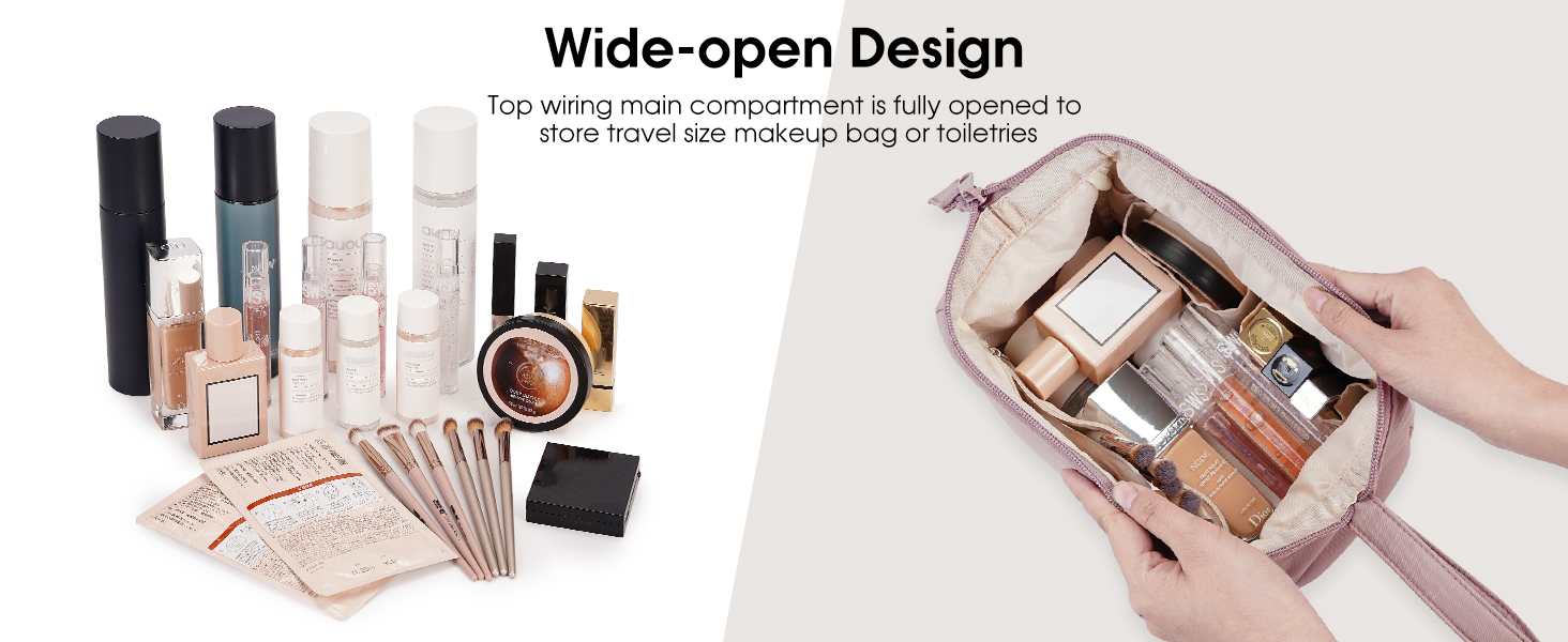 Косметичка для жінок Narwey: дорожня, велика, з широким відкриванням (сіро-блакитний)