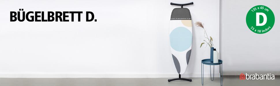 Прасувальна дошка Brabantia Bügelbrett D для парогенератора з термостійкою поверхнею, регульована висота, міцний каркас, Spring Bubbles, 135 x 45 см