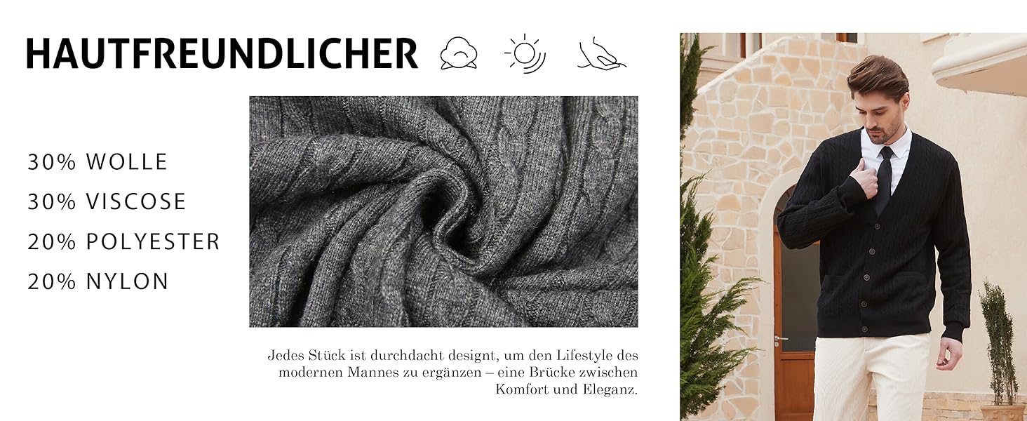 Чоловічий кардиган Kallspin з в'язаного з мікрофібри, в'язаний візерунком