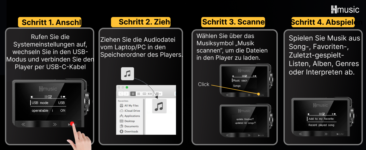 MP3-плеєр Hmusic P68 HiFi з кліпсою, Bluetooth, 16GB + карта пам'яті 128GB, підтримка DSD, Hi-Res аудіо