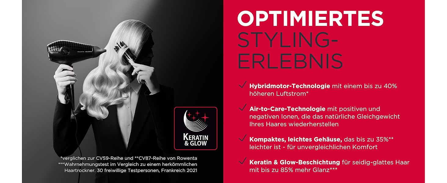 Випрямляч для волосся Rowenta x Karl Lagerfeld SF467L K/Pro Stylist з кератиновим покриттям та іонізацією, чорно-червоний