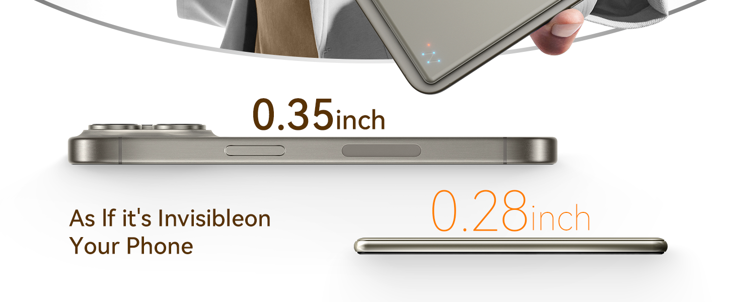 Power Bank Kuulaa Ultra Slim Magsafe, 5000mAh, Бездротова зарядка, Type-C, 20W, для iPhone 15/14/13/12 (Titanium)