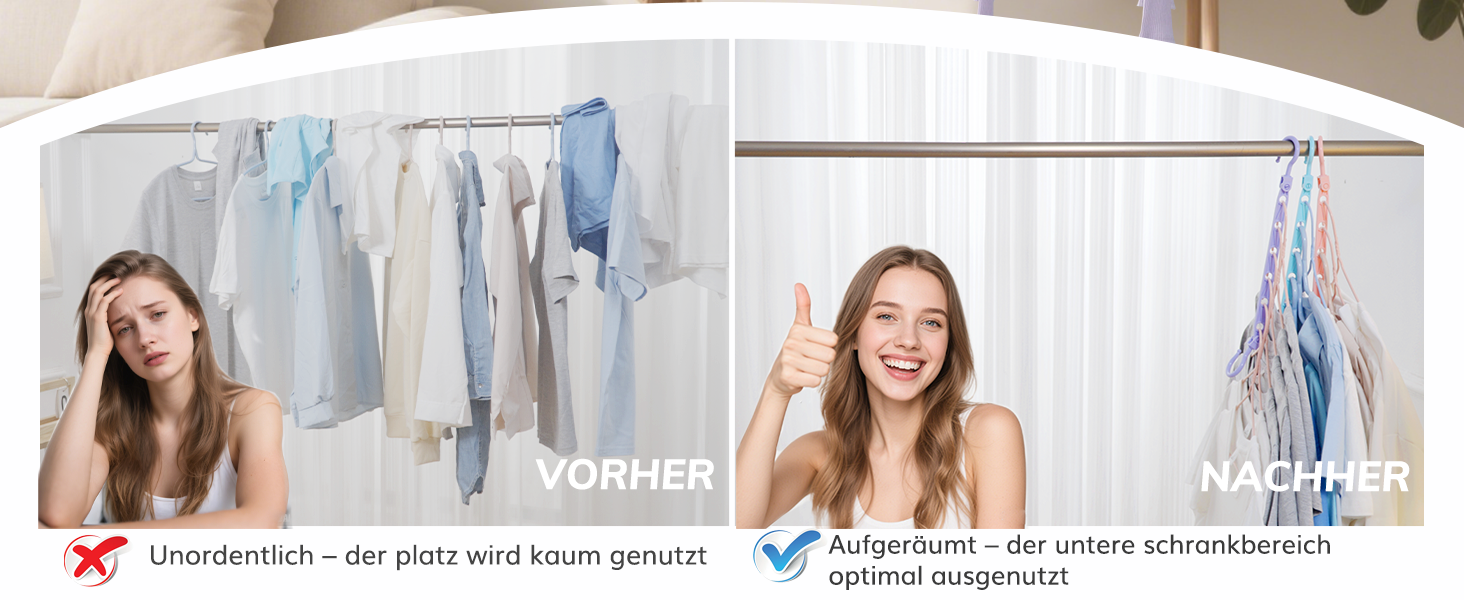 Набір вішалок для одягу Magic Hangers, 8 шт. з 6 отворами та 360° обертанням, міцні гачки для важкого одягу, органайзер для шафи, ідеально для студентів та дівчачих кімнат, чорного кольору