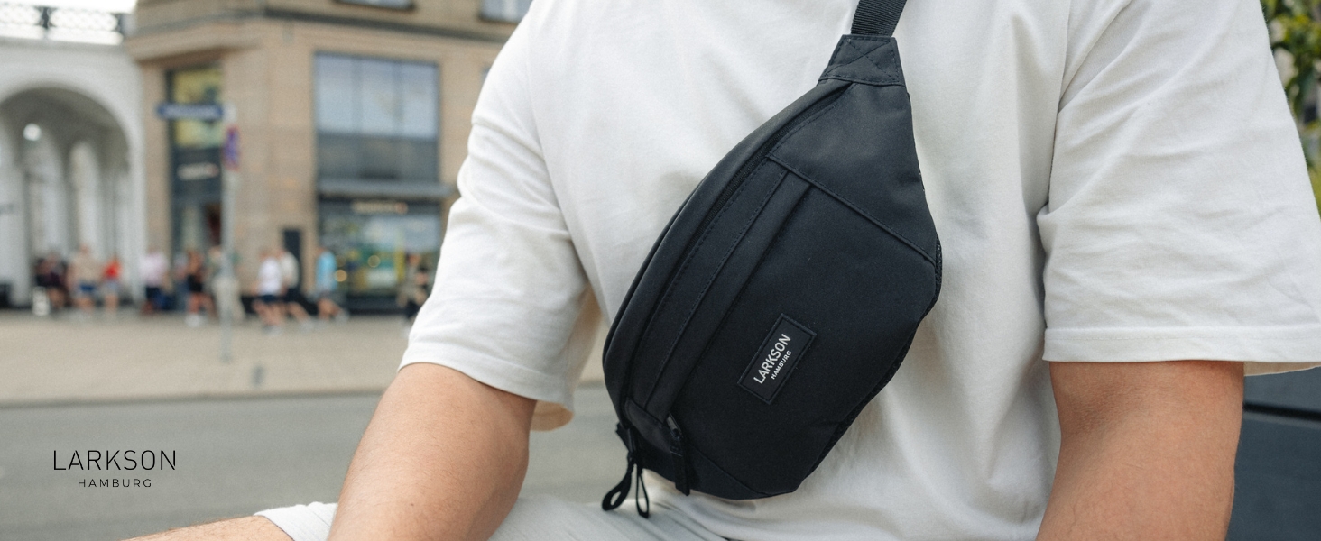 Сумка на пояс LARKSON для жінок та чоловіків, бежева (Ole) - спортивна, для активного відпочинку, міста, фестивалів. Стильна сумка через плече, водонепроникна, пісочний колір.