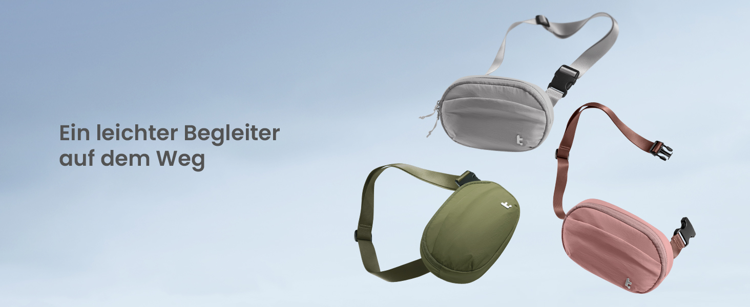 tomtoc жіноча поясна сумка, нагрудна сумка з RFID захистом, 1.5 л, зелена