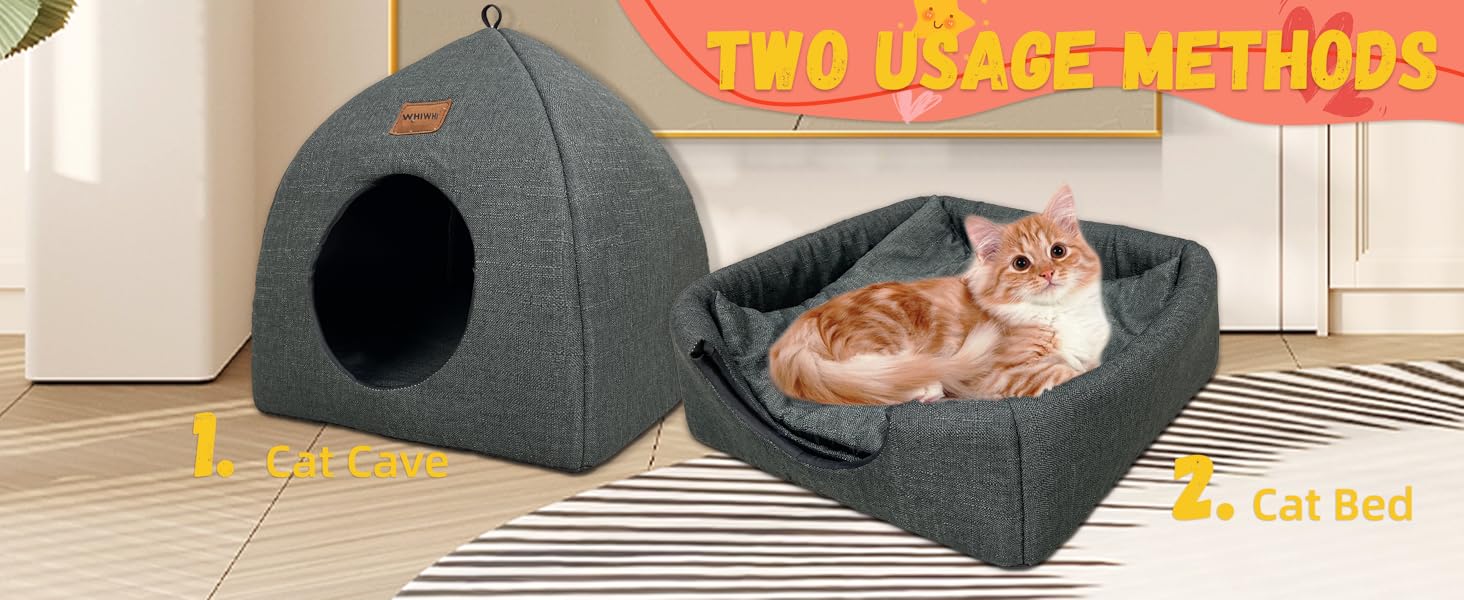 Будиночок для котів Katzenhöhle з подушкою, 40x40x35 см, сірий (M)