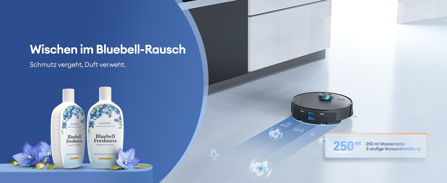 Робот-пилосос Ultenic T20 Pro з функцією миття підлоги, 8000 Па, станція самостійного очищення 3,5 л, для видалення шерсті тварин та килимів, AI-лазерне уникнення перешкод, керування через додаток