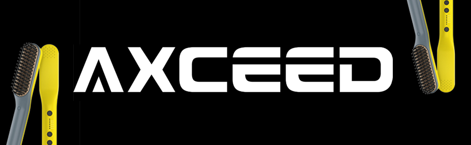 Електричний випрямляч для волосся та бороди Axceed 2-in1, преміум-якість, іонна щітка, швидкий нагрів 30с, до 200°C