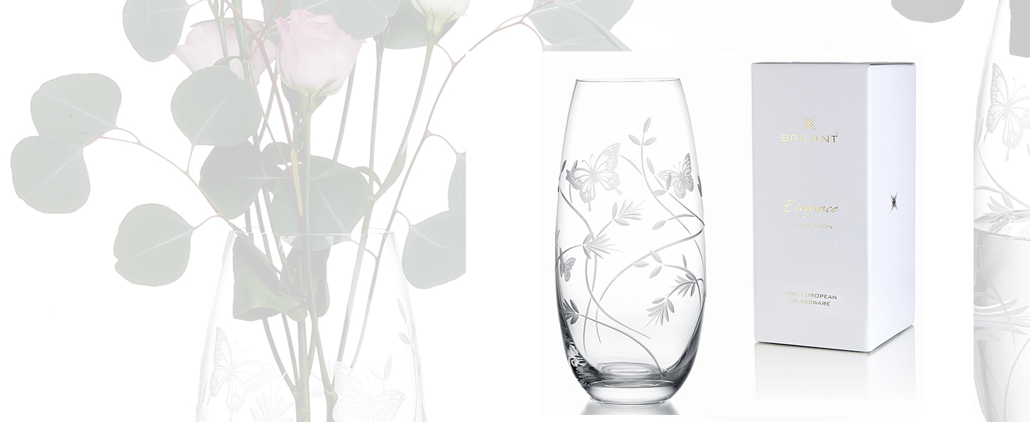 Скляна ваза Butterfly Zylinder - циліндрична ваза висотою 25 см, прозора, для елегантних акцентів