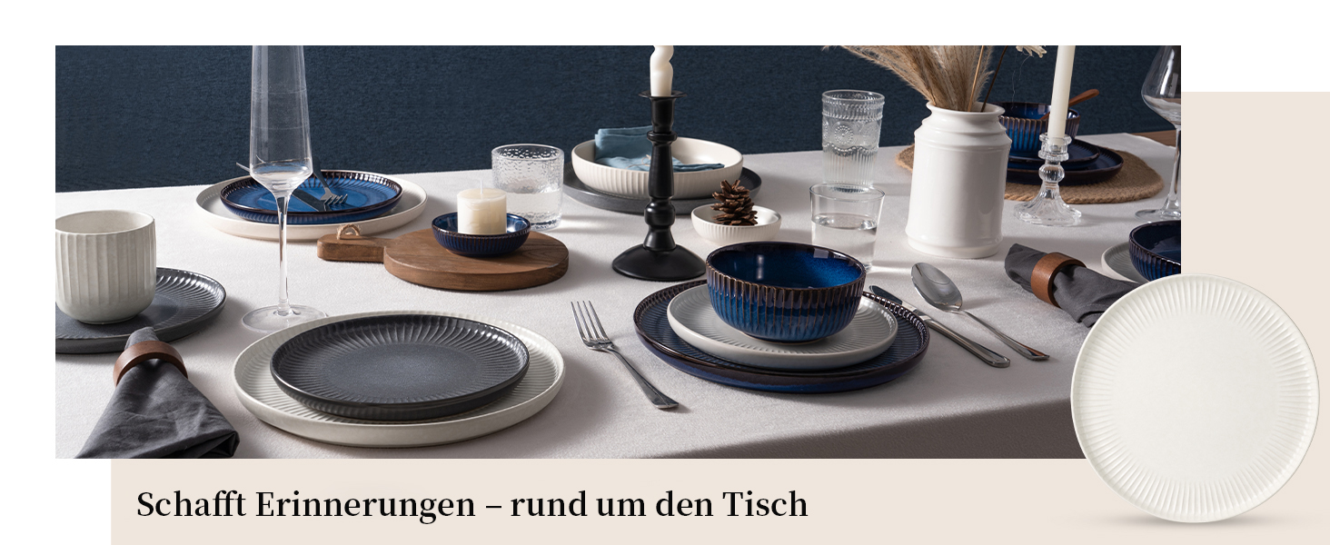 Набір посуду Starlight, 18 предметів: тарілки для 6 осіб, рельєфний, мікрохвильова піч та посудомийна машина, анти-подряпини, реактивна глазур, матовий бежево-білий