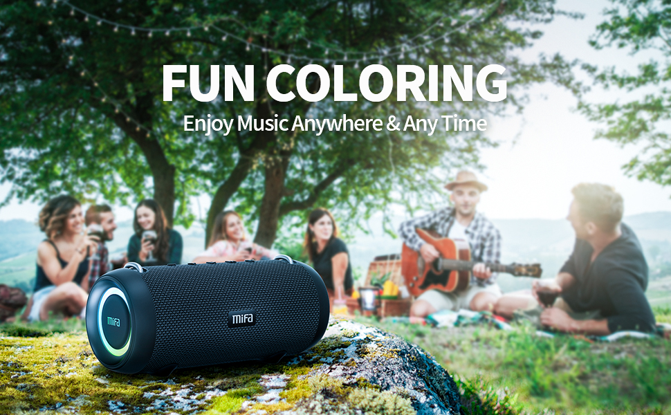 MIFA A90 Bluetooth-колонка: 60W, водонепроникність IPX7, RGB-підсвічування, 30 годин роботи, USB/Micro SD/AUX, True Wireless Stereo, з чохлом та ремінцем