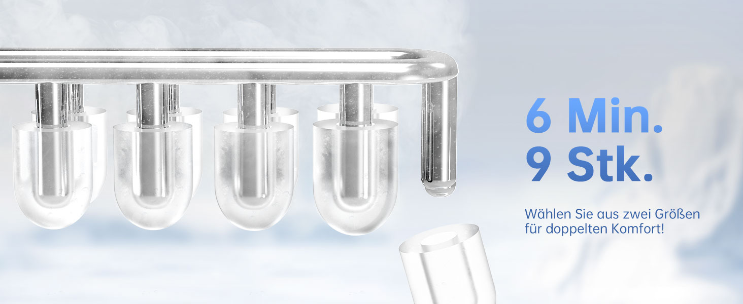 Машина для приготування льоду WIE 1.3 л з лопаткою, 9 кубиків за 6 хвилин, тиха, самоочисна, для кухні, офісу, бару, вечірки (срібна)