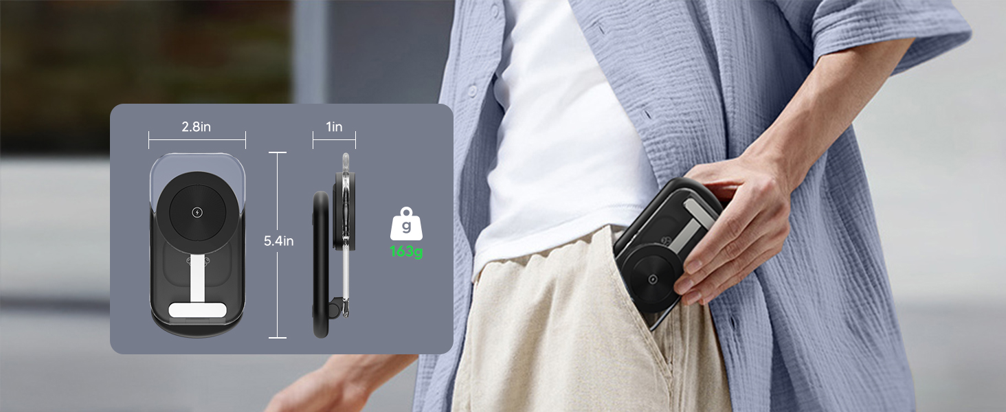 Зарядний пристрій MagSafe 3-в-1 для iPhone 17/16/15/14/13/12 Pro Max/Air/Plus/Pro та Apple Watch 10/9, AirPods 3/2/Pro, чорний