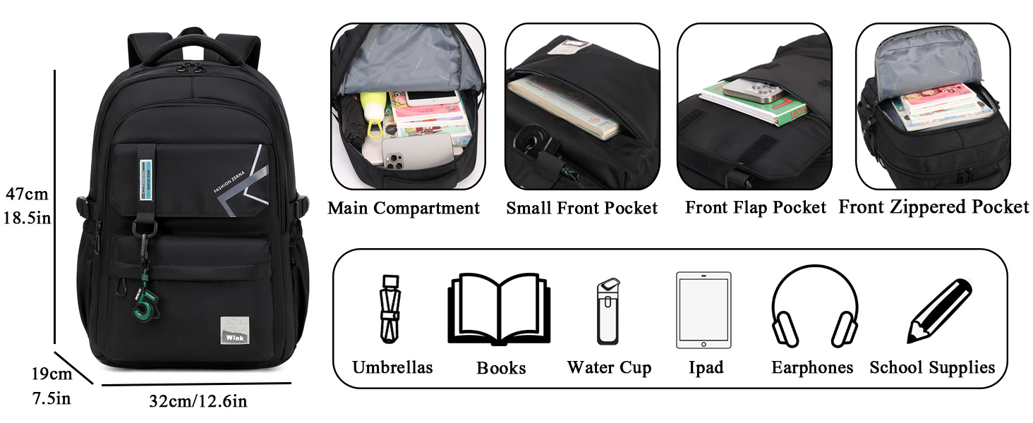 Шкільний рюкзак для підлітків та дітей: 8-14 років, світло-сірий, великий, для школи, буденних потреб