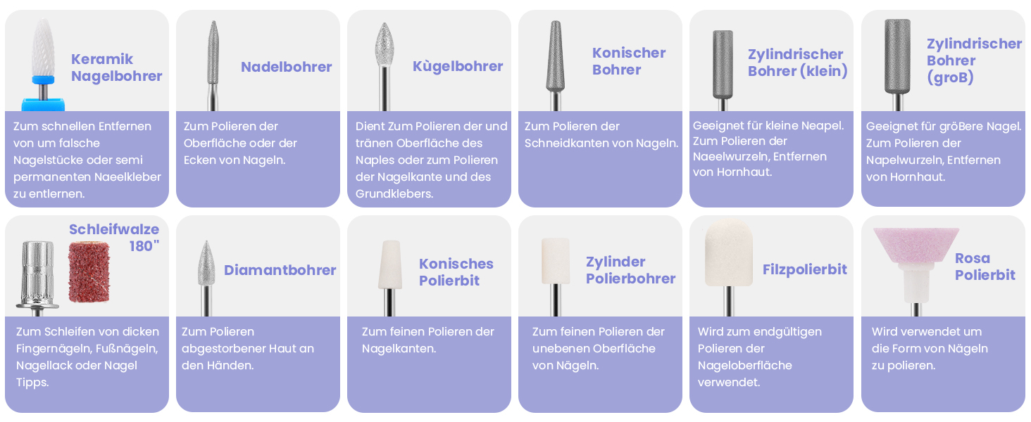 Електричний набір для манікюру та педикюру Xoali 13 в 1, 35000 об/хв, для гелю, акрилу, натуральних нігтів