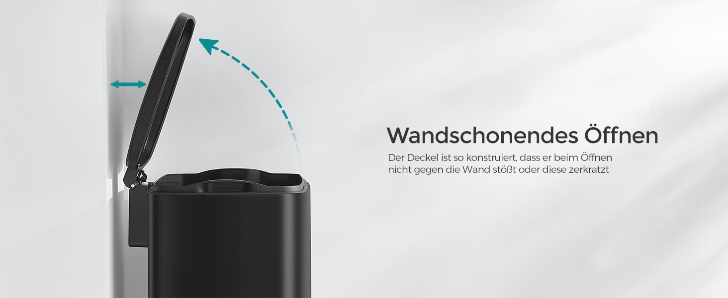 Відро для сміття SONGMICS з педаллю, 20 літрів, з м'яким закриттям, з внутрішнім відром, 15 мішків, металеве срібло LTB543E01