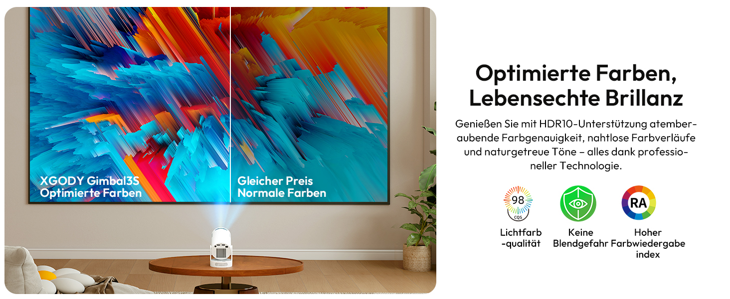 Портативний проєктор Xgody Gimbal 3: 12000 Люмен, Android 11.0, WiFi 6, Bluetooth, 720P HD (підтримка 4K)