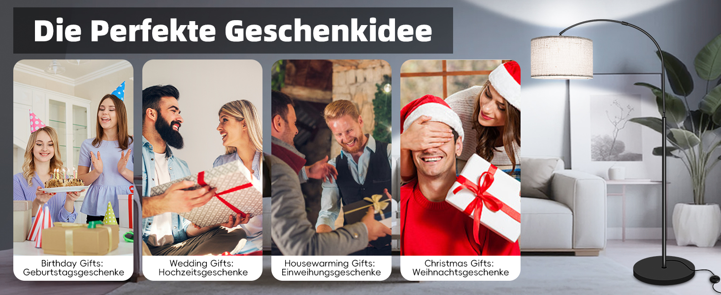 Стійка лампа для вітальні з 3 режимами кольору, 12W, LED, з абажуром з льону, вимикач на ніжці, диммер. Підходить для спальні, читання, офісу та інших приміщень.