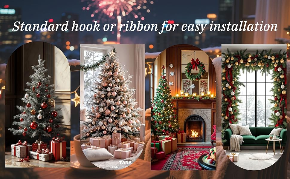 Набір прикрас на ялинку 101 шт. Пластикові кулі, рожеве золото, матові, блискучі, з шишками та стрічками для декору ялинки, святкування, дому