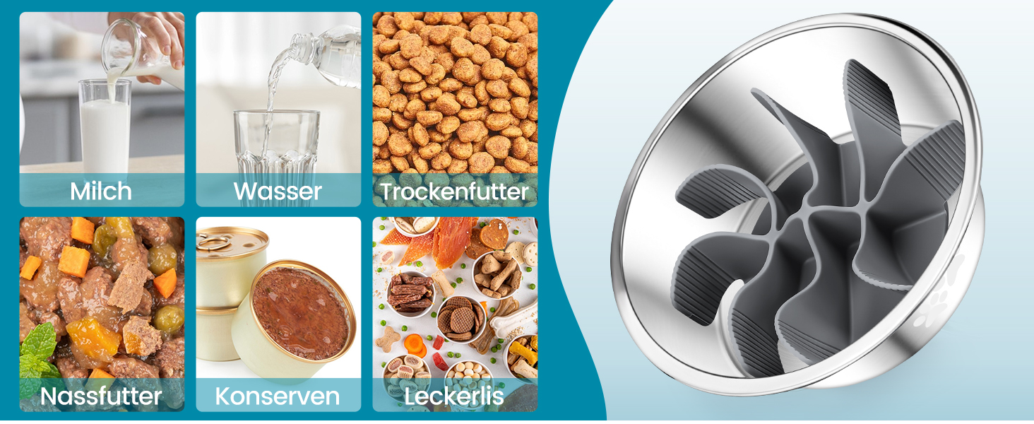 PETTOM Набір з 2 мисок для собак з нержавіючої сталі з антизаковтуванням, 2-в-1, об'єм 1560 мл, з антиковзним силіконовим дном, Ø21 см. Підходить для великих та середніх собак