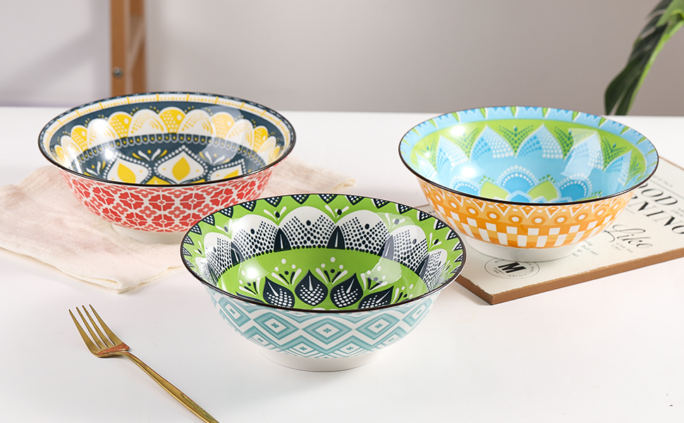 Набір тарілок/мисок для мюслі, супу, салату (6 шт.) - 15.7 см, 700 мл, порцеляна