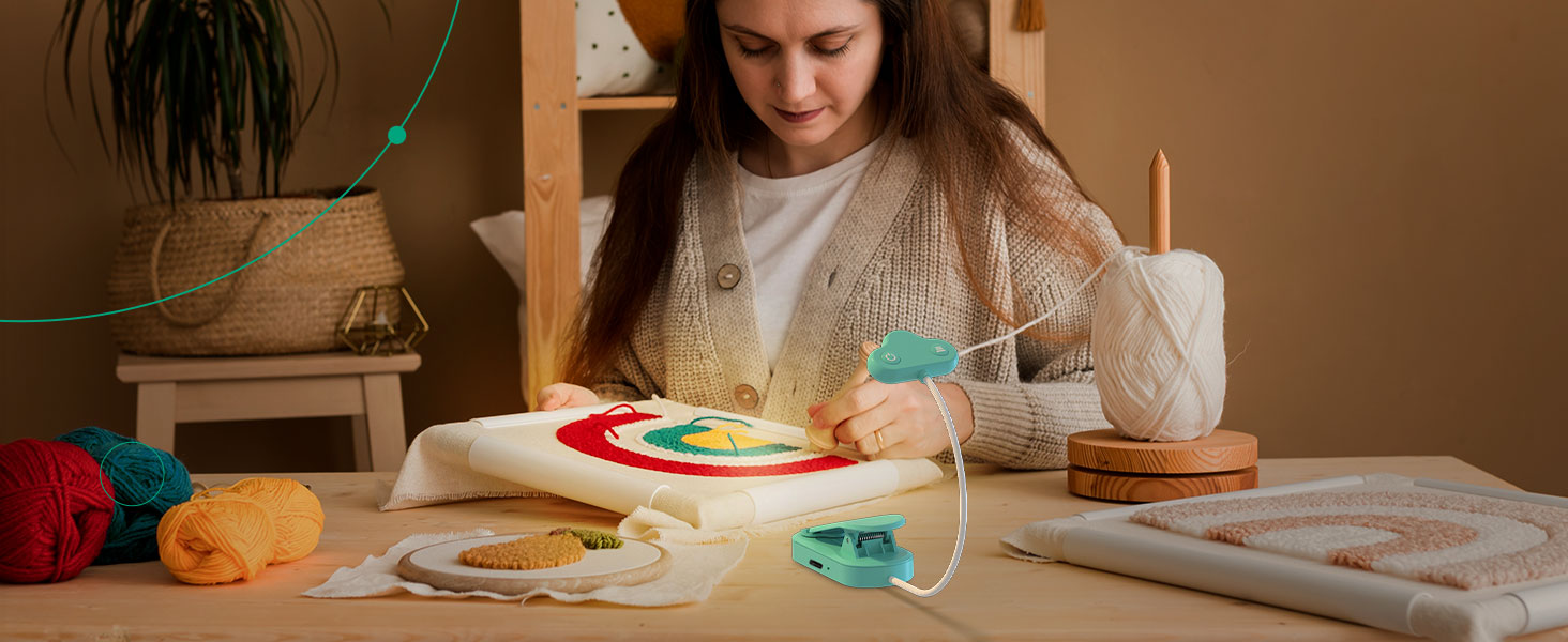 EDISHINE Кліпса-лампа для читання, USB перезарядна, LED лампа для книг, 3 режими кольору, регулювання яскравості, подарунок для дітей, любителів читання (блакитна)