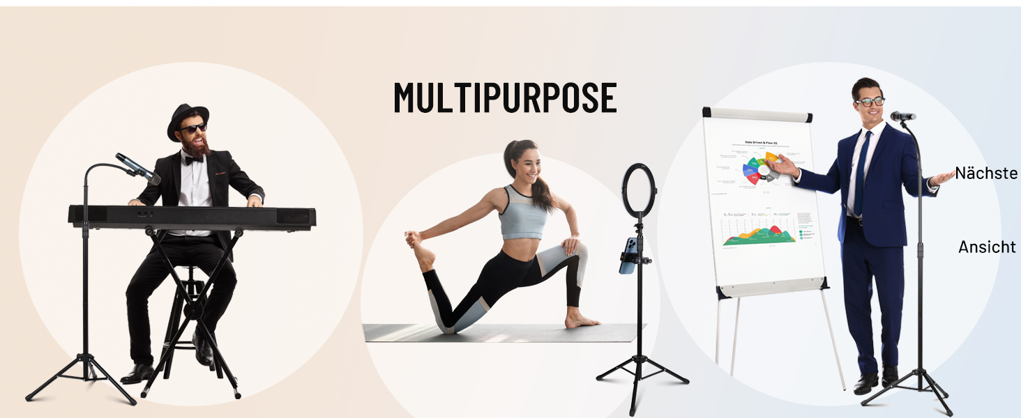 Підставка для мікрофона 2-в-1 з кріпленням для телефону та трьома кліпсами для мікрофону - CY0311