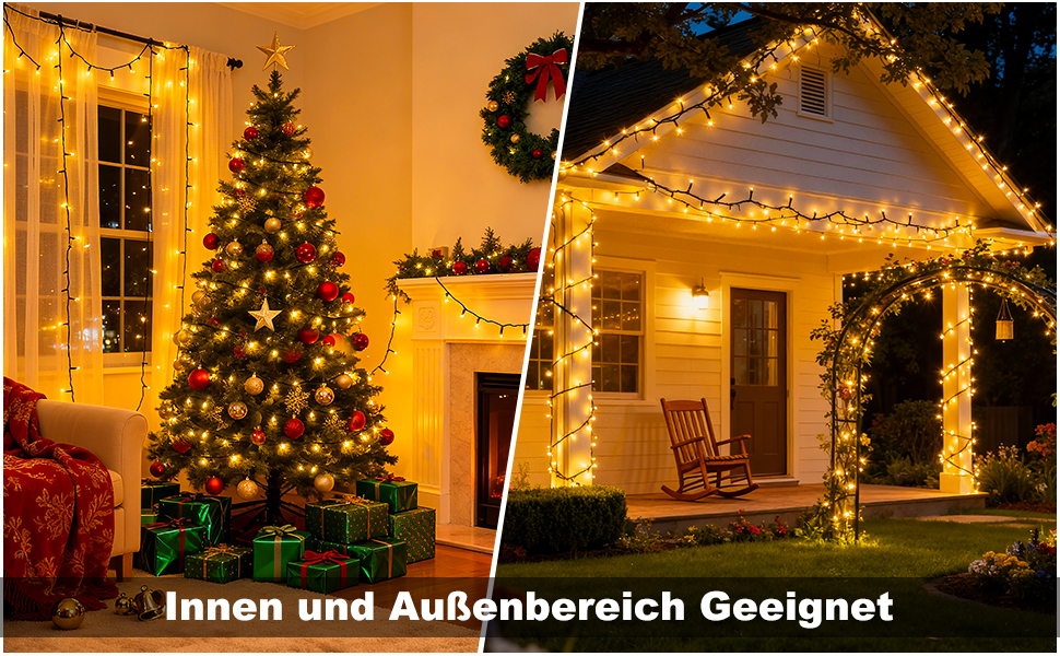 LED гірлянда для декорування приміщень та саду: 20 метрів, 1000 LED, 8 режимів, таймер, вологостійка, тепле світло. Підходить для ялинки, балкону, весілля та створення святкової атмосфери.