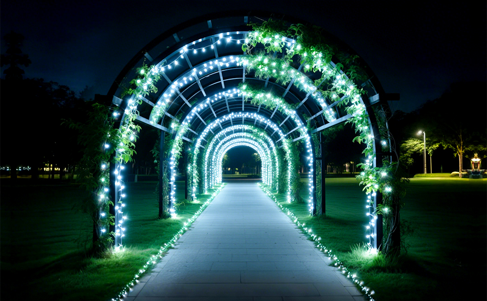 Льод-гірлянда LED 1400 LED: тепле світло, водонепроникна, на батарейках, з пультом, для дому та саду, вечірки, весілля, балкона, ялинки