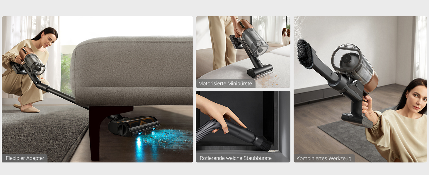 Dreame Z20 - Бездротовий пилосос з потужністю 190AW, 90 хвилин роботи, датчик бруду, LED-дисплей, синій LED, без переплетення, для прибирання дому, шерсті тварин, килимів