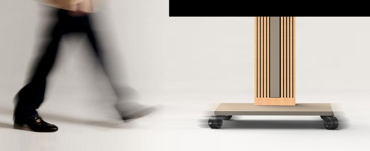 Підставка для телевізора FITUEYES Zen серії, сірого кольору, з натурального буку, поворотна, регульована по висоті, для телевізорів 32-65 дюймів