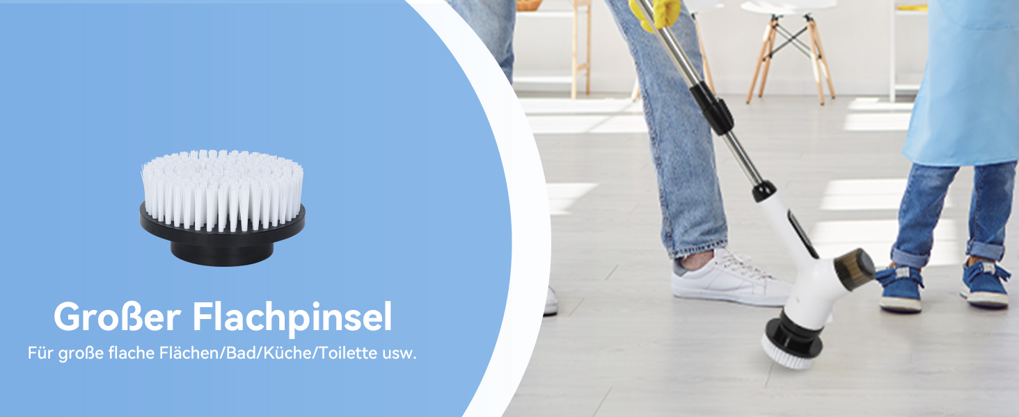 Електрична щітка для прибирання OTRAKI з 7 насадкоми: для ванної, кухні, плитки, авто